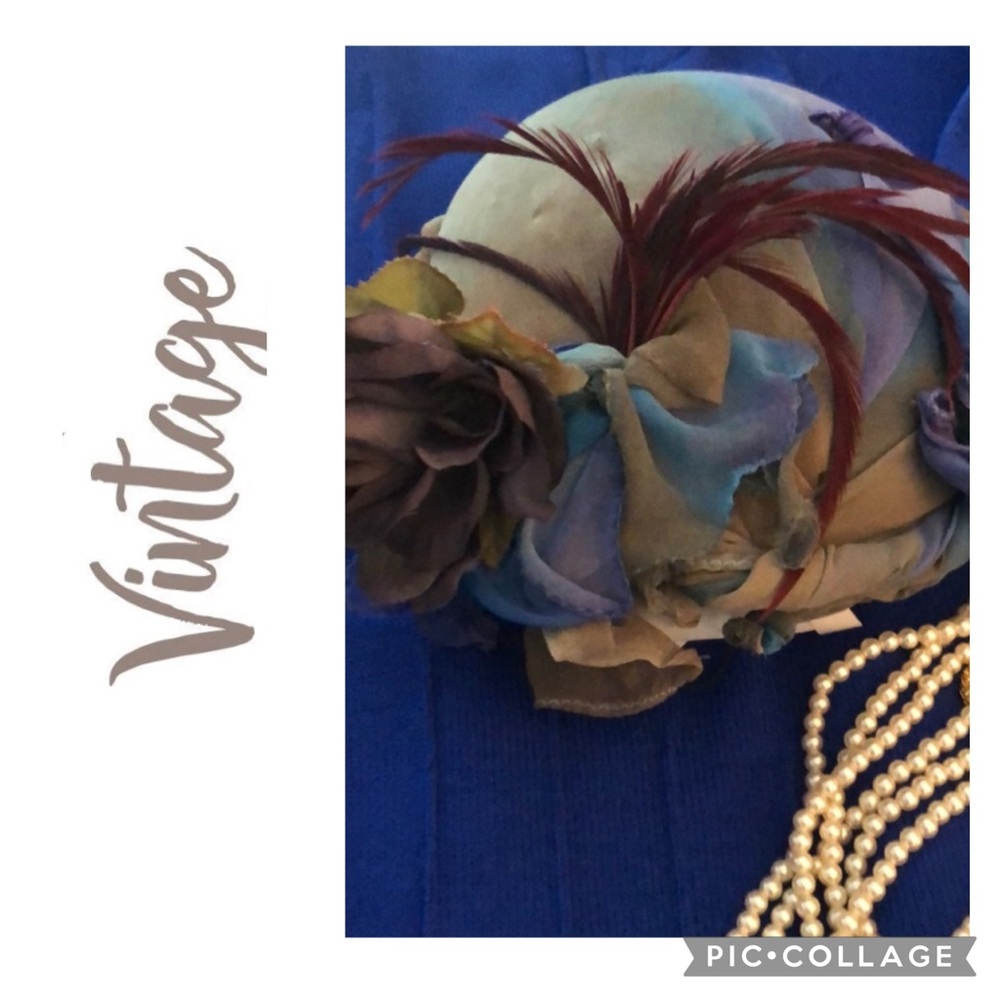 Vintage… Elegant Floral & Feather Hat